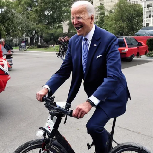 Image similar to Biden falls off of bike