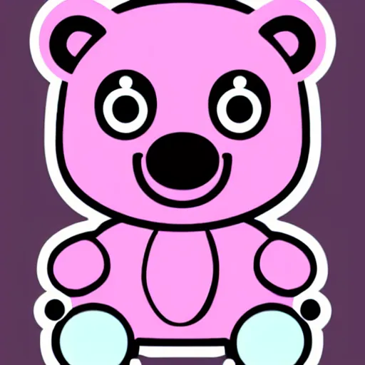 Image similar to a cute pink cuddly bear wearing headphones vector logo