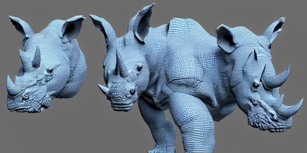 Prompt: hyperrealistic bust portrait of an anthropomorphic blue Rhinoceros wearing plate paladin armor, forward angle, stunning 3d render inspired art by P. Craig Russell and Barry Windsor-Smith + perfect facial symmetry + dim volumetric lighting, 8k octane beautifully detailed render, post-processing, extremely hyperdetailed, intricate complexity, epic composition, grim yet sparkling atmosphere, cinematic lighting + masterpiece, trending on artstation