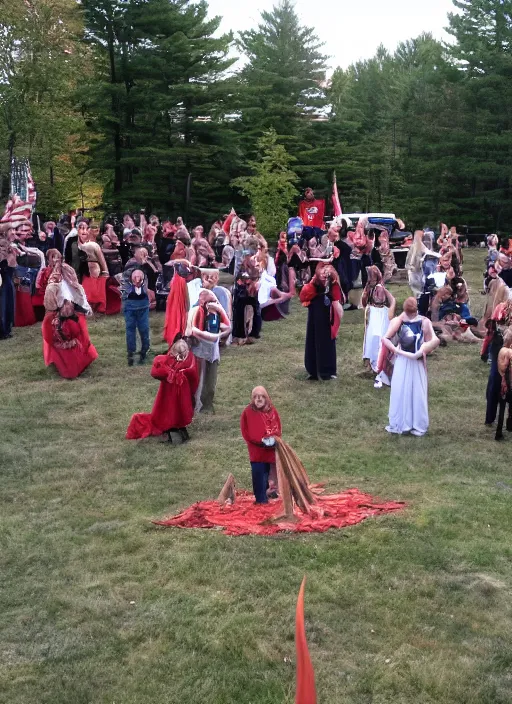 Prompt: a Satanic ritual in Hopkinton New Hampshire