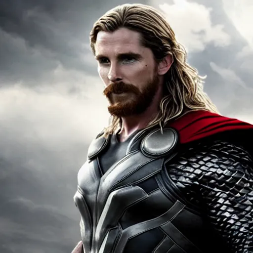 Prompt: Christian Bale as Thor, 4k