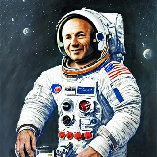 portrait of a soviet astronaut by alan bean, detailed | Stable ...