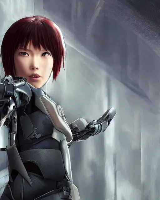 Image similar to weta disney pixar movie still portrait photo of motoko kusanagi ghost in the shell : : as cyborg woman by pixar : : by weta, wlop, ilya kuvshinov, rossdraws, artgerm, marvel, maxim cover, latex, octane render, sweaty, iridescent, bright morning, anime, liosh, mucha : :