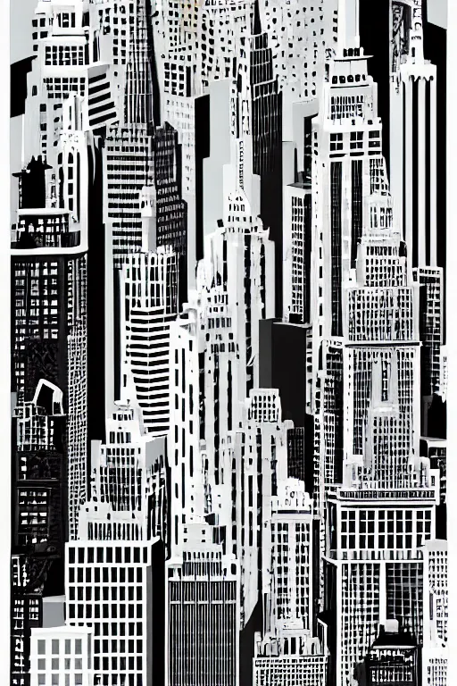 Prompt: new york, illustration, in the style of katinka reinke