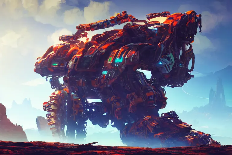 Image similar to scorcher machine mecanical creature robot of horizon forbidden west horizon zero dawn bioluminiscence global illumination ray tracing hdr fanart arstation by ian pesty and alena aenami artworks in 4 k