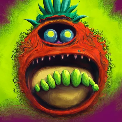 Prompt: a screaming tennis ball monsters, startled surprised face, colorful, digital art, fantasy, magic, chalk, trending on artstation, ultra detailed, professional illustration by basil gogos