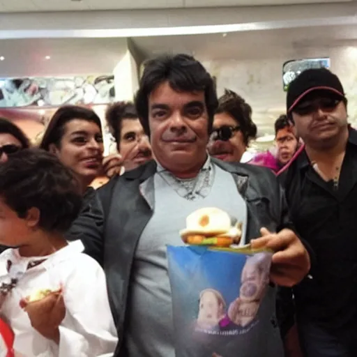 Image similar to juan gabriel at mcdonald's paparazzi