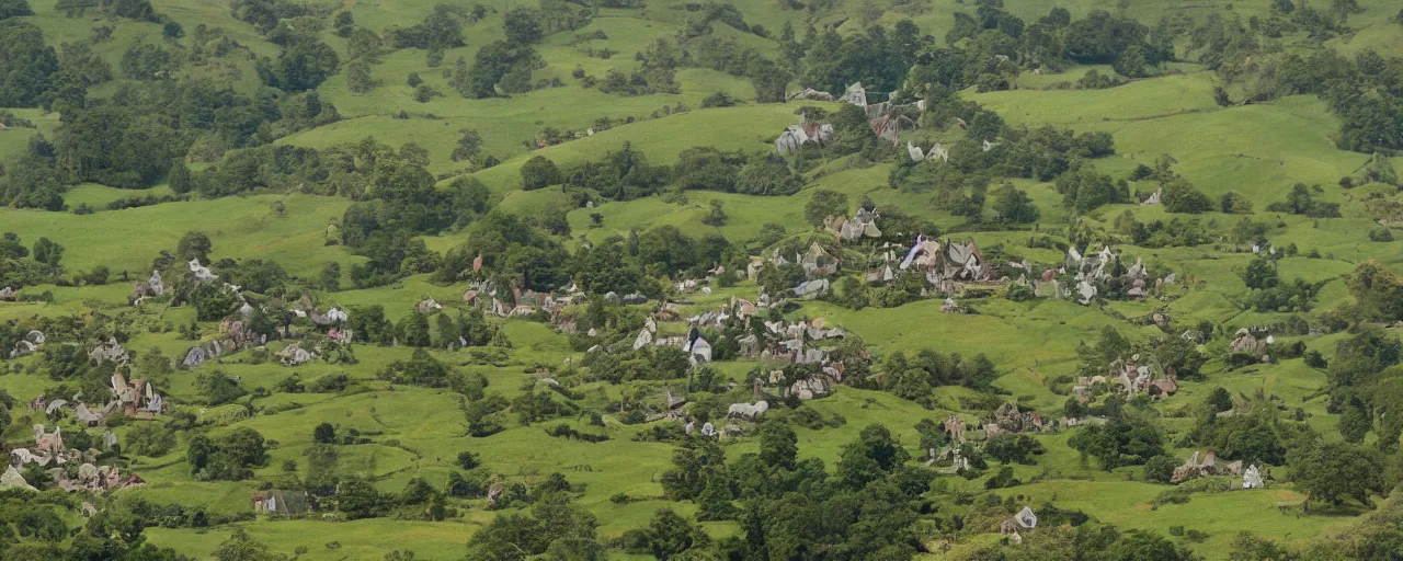 Image similar to a highly detailed photograph of The Shire