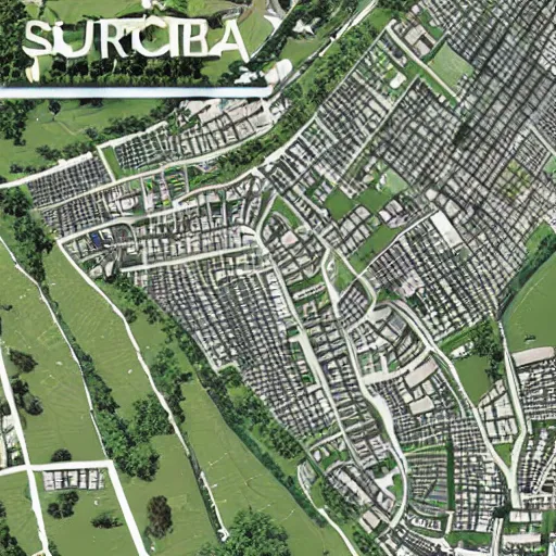 Prompt: suburb district