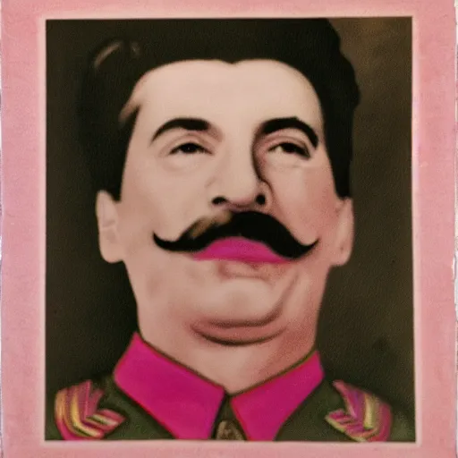 Prompt: portrait of Stalin as a ballet dancer, light pink, amateur photography