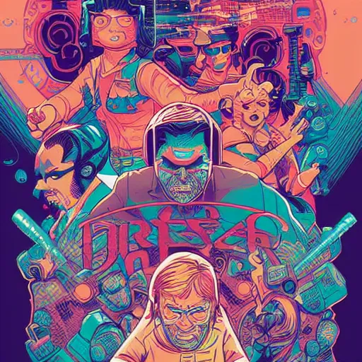 Prompt: hyper crush band, by josan gonzales and dan mumford