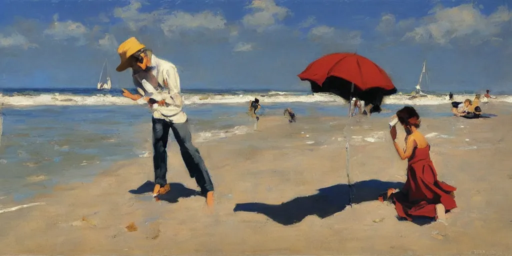 Image similar to on the beach ben aronson 1950