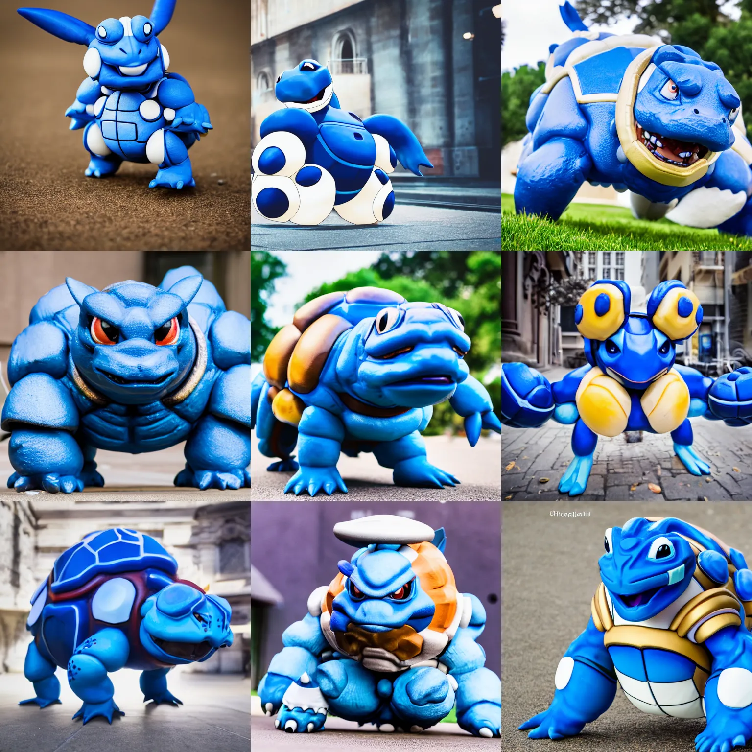 Prompt: blastoise pokemon with the face of emmanuel macron, high quality photo, sigma 8 5 mm