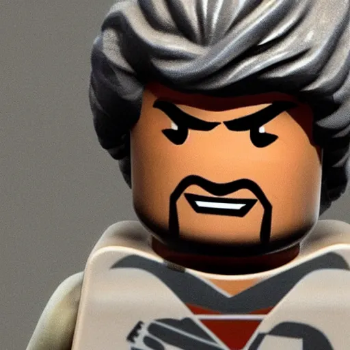 Prompt: lego figure of george lucas, hyper realistic, 4 k render, unreal engine, detailed