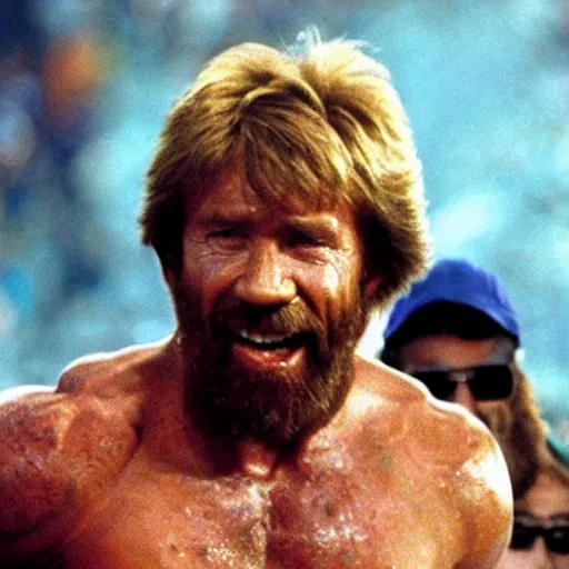 Prompt: chuck norris Fight with the giants chtulhu