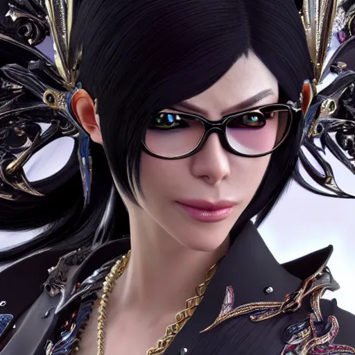 Image similar to Bayonetta looking gorgeous amazing level of detail 8k resolution hyperdetailed photorealism