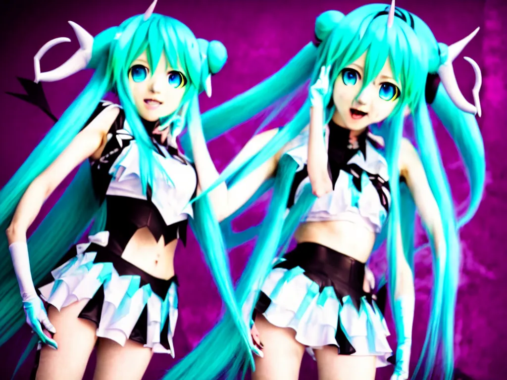 Image similar to vocaloid singer hatsune miku as the devil