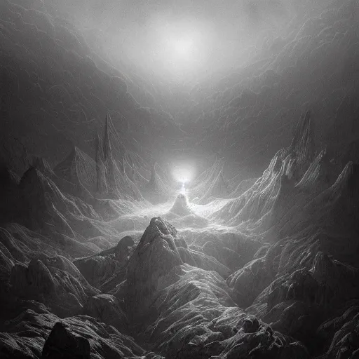 Image similar to a nightfall over a fantastical san francisco bay area, fantastical, transcendent, clean linework, dramatic, unexpected, surprising, epic light scene, spectacular, finely detailed, award winning, 4 k, trending on artstation, photorealistic, volumetric lighting, octane render uhd artwork by gustave dore, by michelangelo, by beksinski