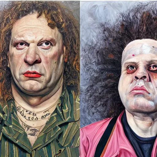 Prompt: high quality high detail painting by lucian freud, hd, buzz osborn portrait, king buzzo, melvins band