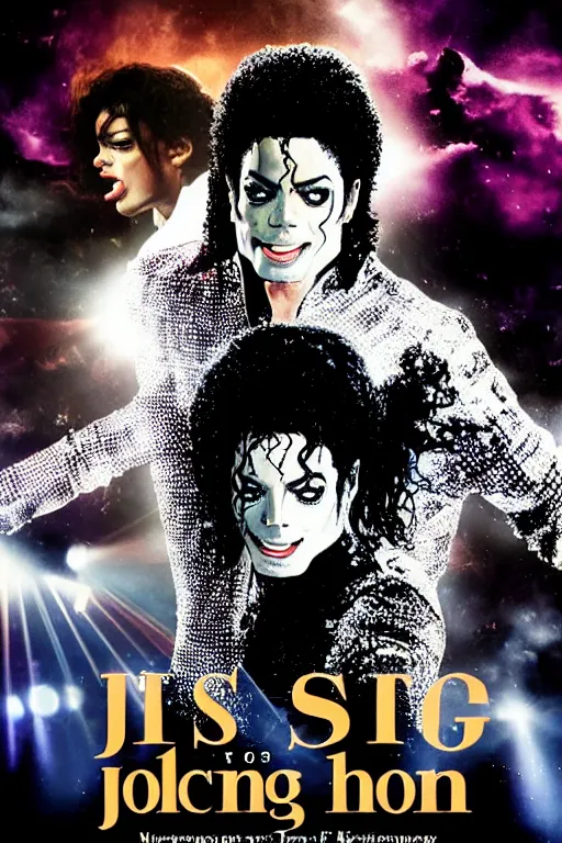 Image similar to this is it concert poster 2 0 0 9 king of pop, michael jackson 2 0 0 9 shades style, promotional, o 2 arena, london uhd, sharp, ultra realistic face, 4 k, cinematic, marvel, render, behind the scenes, leaked, set photo, detailed, modern, real life, sighting, photo real