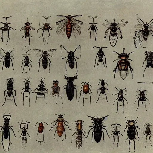 Image similar to human made up of insects by alfred stevens