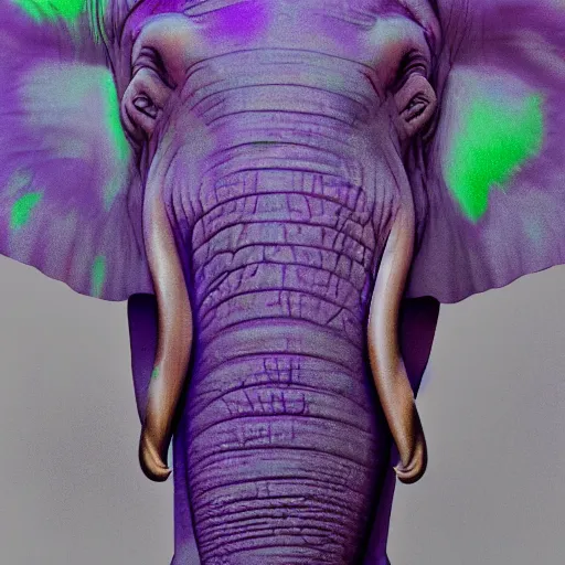 Image similar to realistic purple elephant global illumination