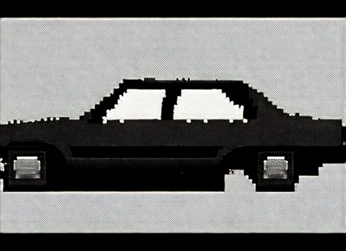 Image similar to burning wrecked mercedes 1 2 4, pixelart, monochrome gameboy, award winning. dramatic. trending on artstation, low resolution sync