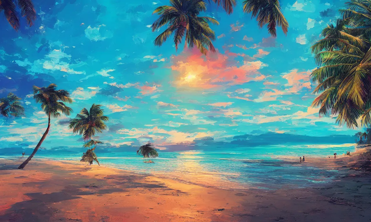 Image similar to paradise beach by alena aenami artworks in 4 k