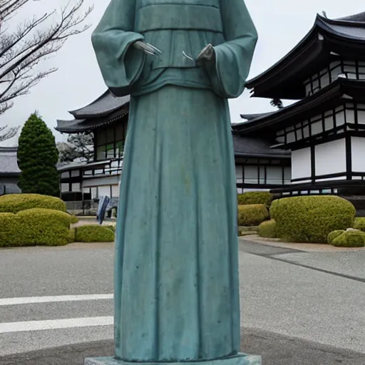 Image similar to statue of a japanese woman in high school clothes