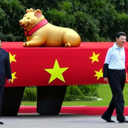 Image similar to xi jinping riding a giant rat