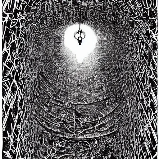 Prompt: An intricate maze drawn by Dan Hillier