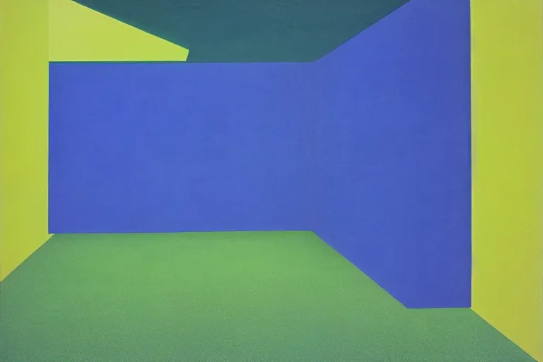 Prompt: david hockney minimalist noisy grainy 1960s style James Turrell exhibition painting