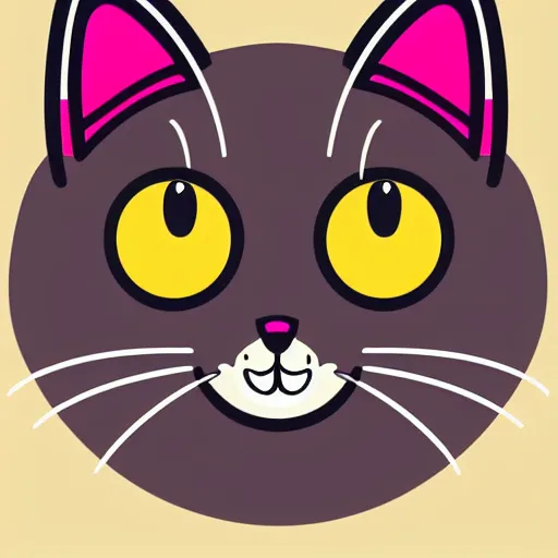 Image similar to a happy cat, cartoon, Anthropomorphic, highly detailed, colorful, illustration, smooth and clean vector curves, no jagged lines, vector art, smooth