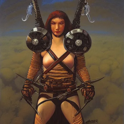 Image similar to portrait of a humanoid bomb warrior, by Gerald Brom