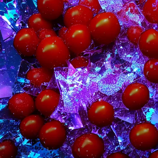 Image similar to photo of [ crystalized ] [ tomato ] trending on artstation 4 k