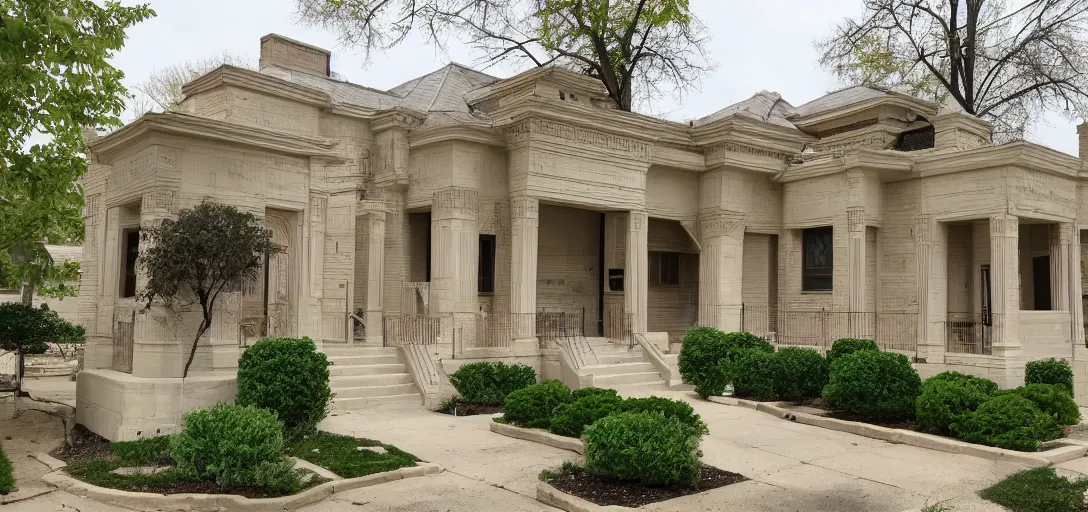 Image similar to egyptian revival house in wheaton, il.