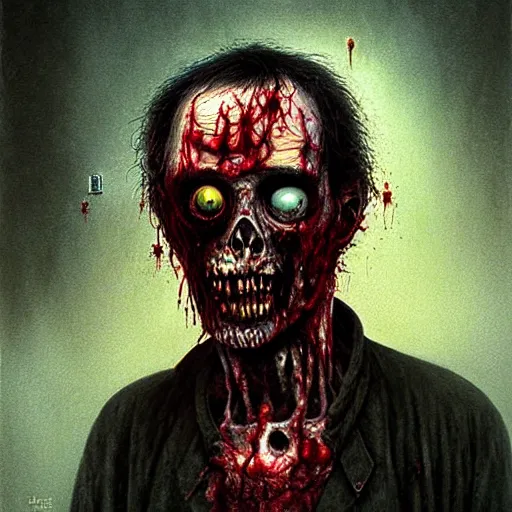 Image similar to zombie undead salvini by beksinski and tristan eaton, dark neon trimmed beautiful dystopian digital art