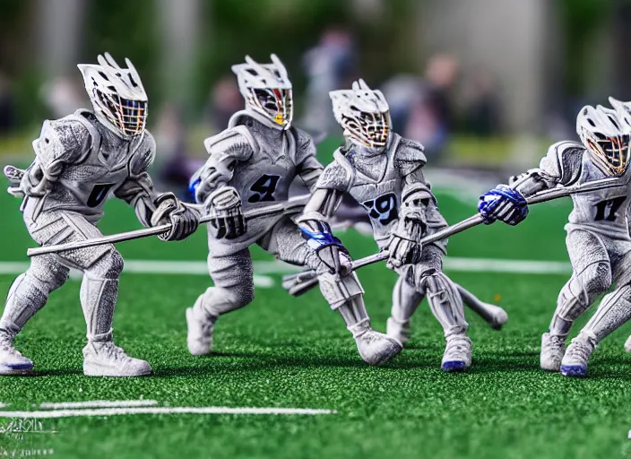 Image similar to lacrosse team playing intergalactic championship versus chitauri. Highly detailed 8k. Intricate. Sony a7r iv 55mm. Award winning.