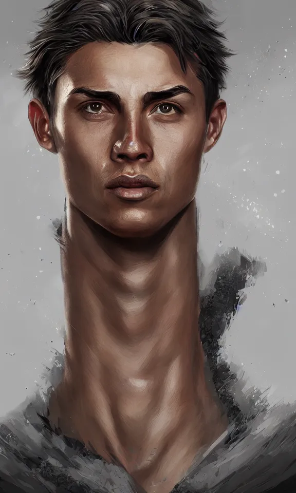 Image similar to portrait of og ronaldo phenomenal, medium shot, digital art, concept art, fantasy art, highly detailed, hdr, artstation, deviantart, behance