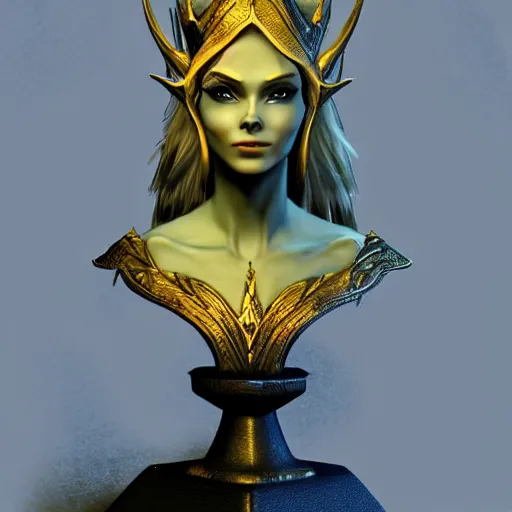 Image similar to elven queen character bust portrait by frank frazetta, fantasy, dungeons & dragons, sharp focus, beautiful, artstation contest winner, detailed