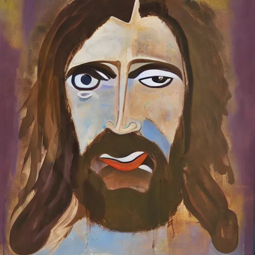 Prompt: A painting of Jesus by George Condo