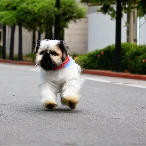 Image similar to Shih Tzu riding a bycicle