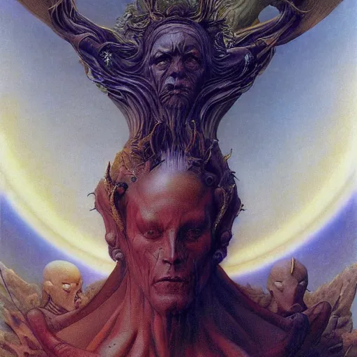 Image similar to random number infinity God celestial manifold by wayne barlowe, gustav moreau, goward,  Gaston Bussiere and roberto ferri