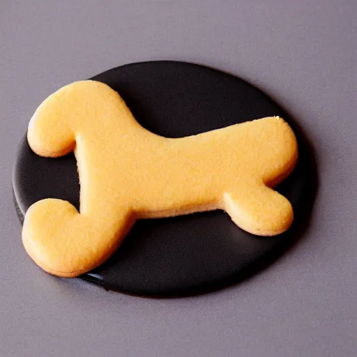 Image similar to circular golden cookie licking itself, pixar