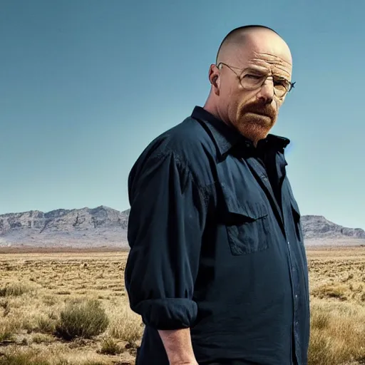 Image similar to Live Action Still of Alex Jones dressed as and playing Walter White in Breaking Bad, real life, hyperrealistic, ultra realistic, realistic, highly detailed, epic, HD quality, 8k resolution, body and headshot, film still