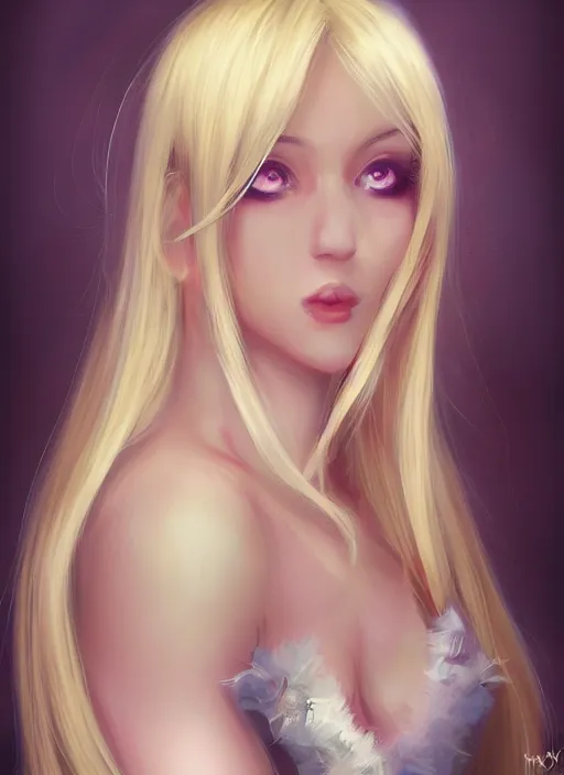 Image similar to blonde princess by wlop