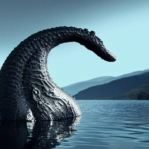 Image similar to loch ness monster, highly detailed, photorealistic portrait, bright studio setting, studio lighting, crisp quality and light reflections, unreal engine 5 quality render