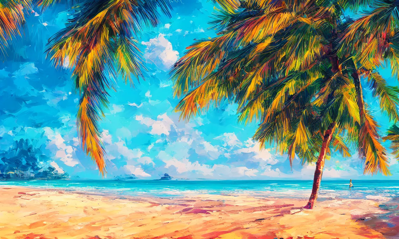 Image similar to paradise beach by alena aenami artworks in 4 k