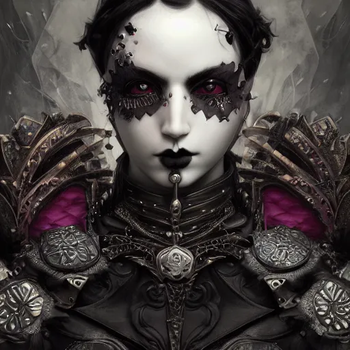 Image similar to actionism, soft painting neko curiosities carnival, beautiful in full gothic armor, symmetry accurate features, focus, very intricate ultrafine details, black white purple volumetric clouds, award winning masterpiece, octane render 8 k hd, tom bagshaw artstyle