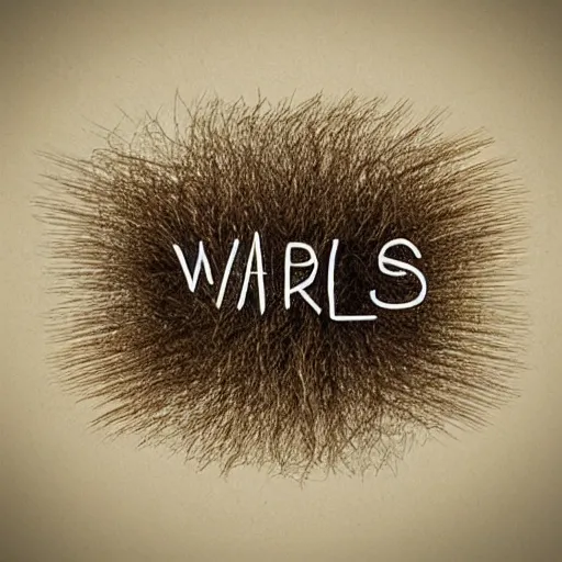 Image similar to words made of hair